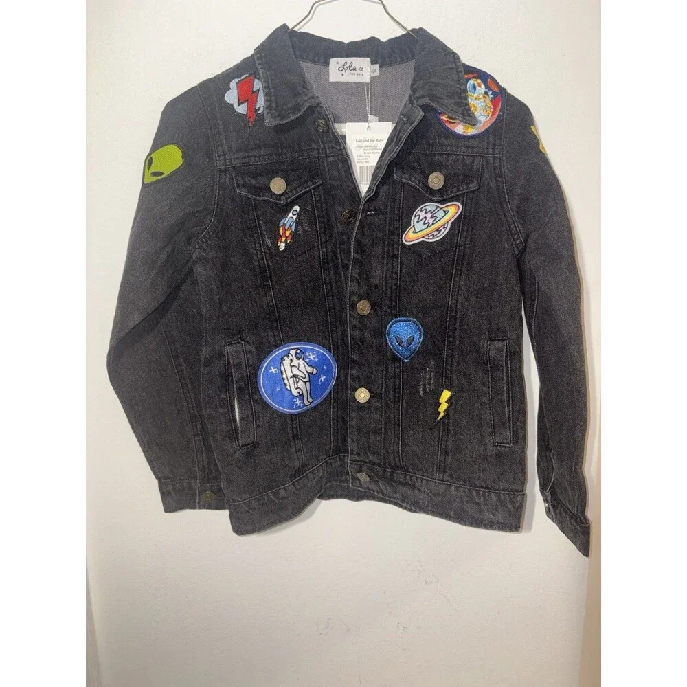 Nwt Lola + The Boys Interstellar Patched Denim Jacket Sz 12